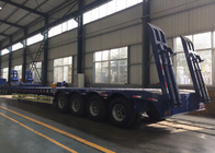 हाइड्रोलिक फ्लैटबेड अर्ध ट्रेलर ट्रक 4 एक्सल्स 50-80 टन लोड हो रहा है क्षमता