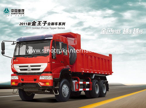 SINOTRUK गोल्डन प्रिंस डंप ट्रक 10Wheels 336 एचपी आरएचडी 25-30 टाट्स ZZ3251N3641W