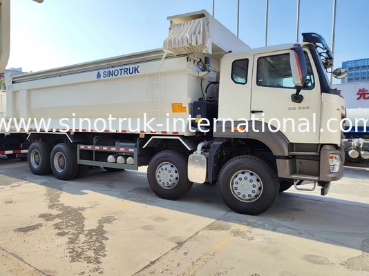 ZZ3317V386JB1R उच्च अश्वशक्ति कम ईंधन की खपत 380HP सफेद यू-प्रकार HOWO टिपर ट्रक