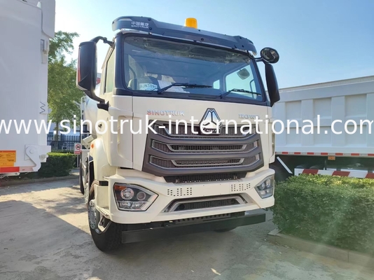 HOWO RHD 6*4 12CBM सफेद मिक्सर ट्रक उच्च अश्वशक्ति 380HP उच्च दक्षता इतालवी मिक्सिंग टैंक
