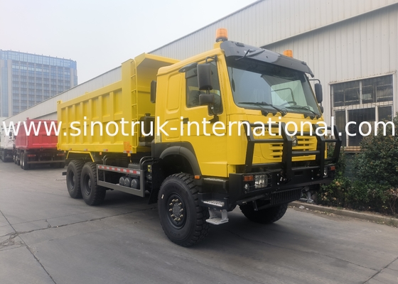 सिनोट्रुक होवो टिपर डंप ट्रक 6 × 6 ऑल व्हील ड्राइव 14.00R20 सिंगल टायर 380 एचपी के साथ