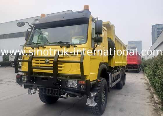 सिनोट्रुक होवो टिपर डंप ट्रक 6 × 6 ऑल व्हील ड्राइव 14.00R20 सिंगल टायर 380 एचपी के साथ
