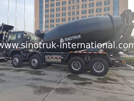 नया HOWO HOHAN SINOTRUK कंक्रीट मिक्सर ट्रक काला 10CBM 380HP 8X4 आरएचडी