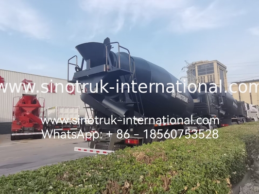 नया HOWO HOHAN SINOTRUK कंक्रीट मिक्सर ट्रक काला 10CBM 380HP 8X4 आरएचडी