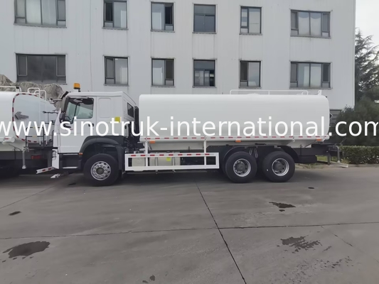 Sinotruk HOWO सफेद RHD 6x4 पानी टैंक ट्रक ZZ1257V4347B1 उच्च दबाव फ्लश समारोह के साथ