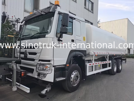 Sinotruk HOWO सफेद RHD 6x4 पानी टैंक ट्रक ZZ1257V4347B1 उच्च दबाव फ्लश समारोह के साथ