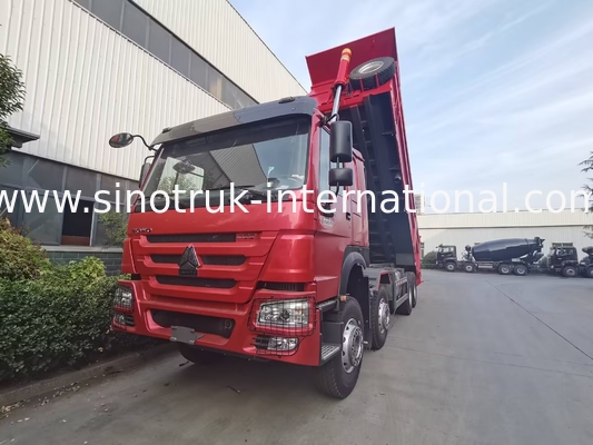 HOWO 12 पहिया Sinotruk 8X4 डंप ट्रक 400hp खनन के लिए LHD U प्रकार कंटेनर