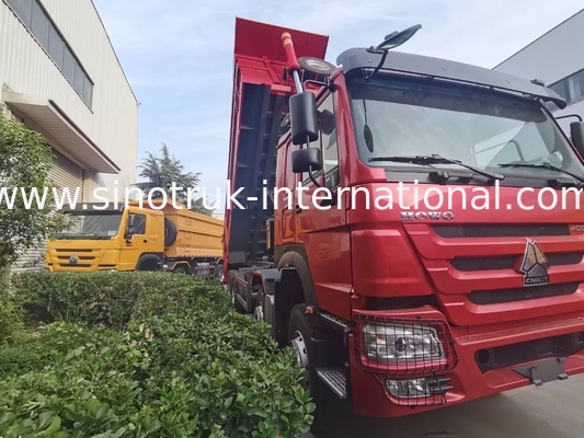 HOWO 12 पहिया Sinotruk 8X4 डंप ट्रक 400hp खनन के लिए LHD U प्रकार कंटेनर