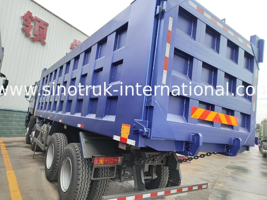 8X4 ब्लू टिपर डंप ट्रक 380hp 12 पहिया सफेद H77L ZZ3317V3567B1 यू प्रकार