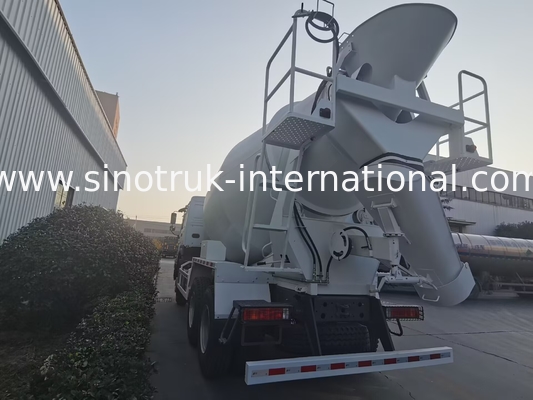 सिनोट्रुक होवो कंक्रीट मिक्सर ट्रक 380HP 6-10CBM 6 X 4 यूरो 2 मिक्सिंग प्लांट आरएचडी