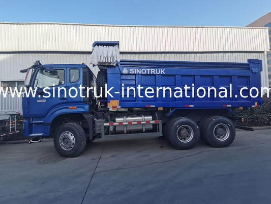 SINOTRUK HOHAN NEW HOWO 30 - 40 टन आरएचडी 10 पहियों का टारपॉलिन निर्माण के लिए नीला उच्च दक्षता उठाने और उतारने