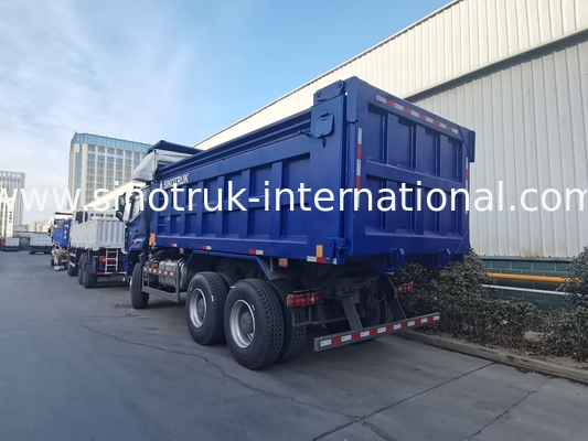 SINOTRUK HOHAN NEW HOWO 30 - 40 टन आरएचडी 10 पहियों का टारपॉलिन निर्माण के लिए नीला उच्च दक्षता उठाने और उतारने