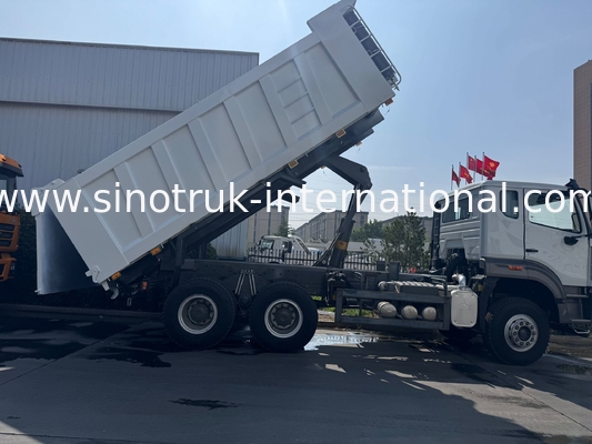 SINOTRUK HOHAN Howo टिपर डंप ट्रक मध्य लिफ्टिंग वेइचाई इंजन 6 × 4 LHD आयताकार कार्गो बॉक्स सफेद 19-20CBM