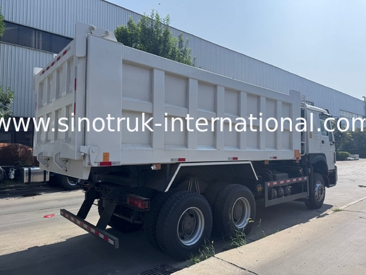 SINOTRUK इंजन 371HP 6 × 4 LHD HOWO डंप ट्रक व्हाइट 19-20CBM मध्य लिफ्टिंग