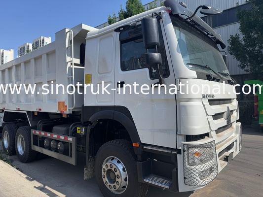 SINOTRUK इंजन 371HP 6 × 4 LHD HOWO डंप ट्रक व्हाइट 19-20CBM मध्य लिफ्टिंग