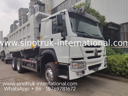 HOWO 371HP 6×4 बाएं हाथ का ड्राइव मिड-राइज डंप ट्रक
