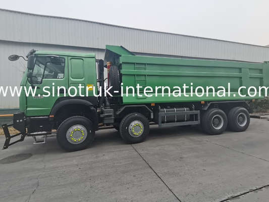 SINOTRUK HOWO 400HP 8X4 टिपर डंप ट्रक निर्माण पुराना फ्रंट फेस भूत फेस कैब सैन्य बंपर यू टाइप कंटेनर