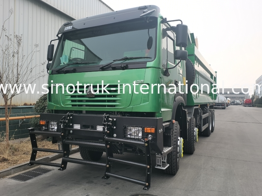SINOTRUK HOWO 400HP 8X4 टिपर डंप ट्रक निर्माण पुराना फ्रंट फेस भूत फेस कैब सैन्य बंपर यू टाइप कंटेनर
