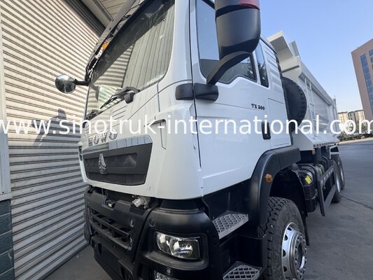 SINOTRUK HOWO TX मॉडल 380HP LHD टिपर डंप ट्रक 6X4 U-प्रकार कंटेनर सफेद