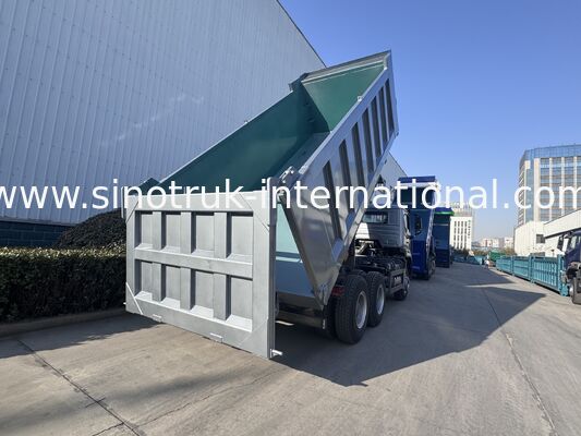 SINOTRUK HOHAN नया Howo टिपर डंप ट्रक मध्य लिफ्टिंग 6 × 4 RHD कार्गो बॉक्स 19-20CBM ग्राहक-अनुकूलित रंग डायमंड सिल्वर 400HP