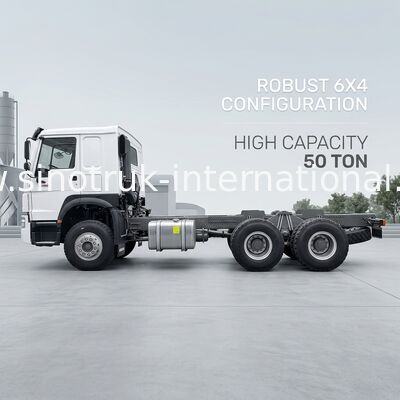 SINOTRUK HOWO ड्रॉपसाइड कार्गो वाणिज्यिक वाहन ट्रक चेसिस LHD 6X4 400HP