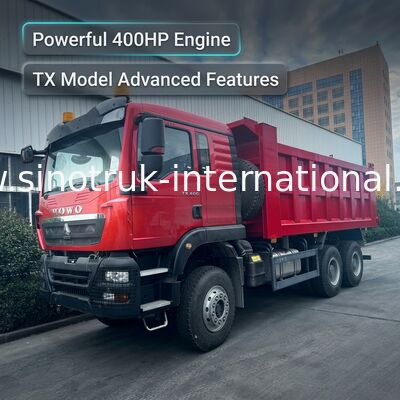 चेतावनी रोशनी के साथ SINOTRUK HOWO TX मॉडल 400HP LHD टिपर डंप ट्रक 6X4