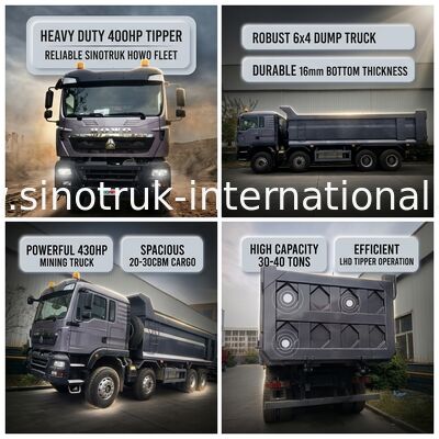 टिपर ट्रक SINOTRUK HOWO 400HP 12 पहिया LHD 30-40 टन 20-30CBM ZZ3317V356GB1