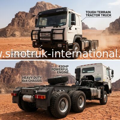 सैन्य बम्पर के साथ SINOTRUK 430 हॉर्स पावर 6 × 4 ट्रैक्टर