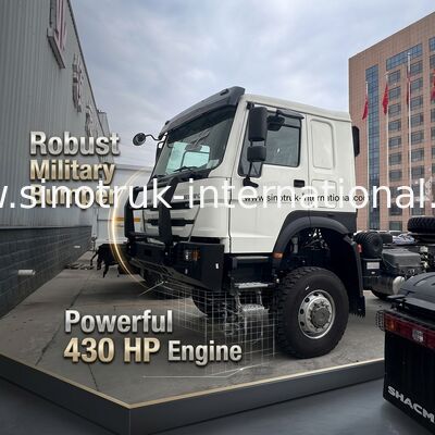 SINOTRUK HOWO भूत चेहरा कैब ट्रैक्टर ट्रक 6X6 यूरो 2 430 एचपी सैन्य बंपर सफेद