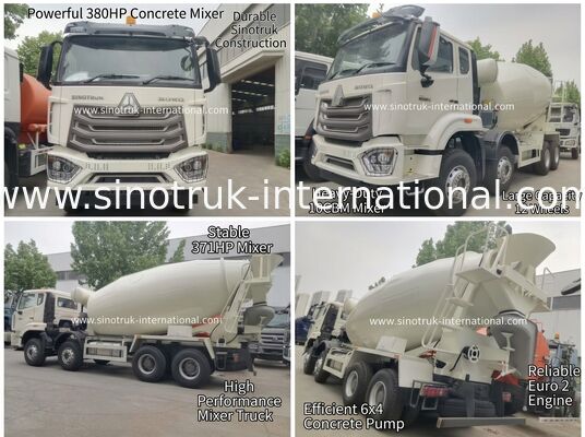 उच्च अश्वशक्ति 371HP कम ईंधन की खपत HOWO मिक्सर ट्रक LHD 6×4 10 पहियों