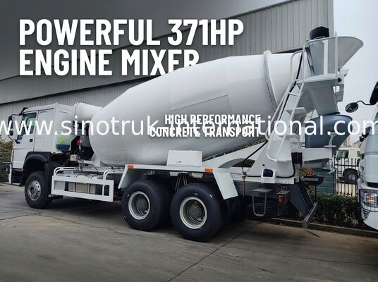 6×4 371HP 12CBM कंक्रीट मिक्सर ट्रक, उच्च दक्षता और भारी निर्माण के लिए शक्तिशाली