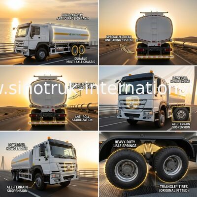 HOWO 6*4 340HP वीचाई इंजन, 25CBM तेल टैंक ट्रक