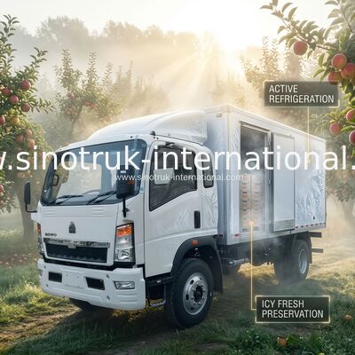 RHD SINOTRUK HOWO 10 टन रेफ्रिजेरेटेड ट्रक 140HP