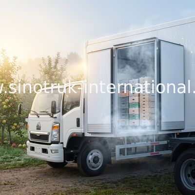 4x2 SINOTRUK HOWO रेफ्रिजेरेटेड ट्रक 140HP RHD 95km / H