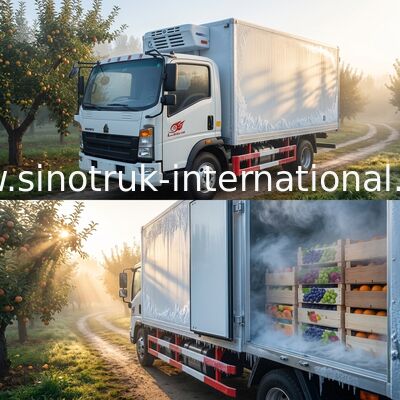 जमे हुए भोजन / चिकित्सा परिवहन के लिए प्रशीतित ट्रक SINOTRUK HOWO