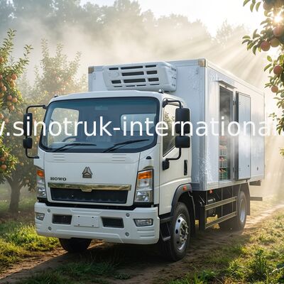 कम शोर 4x2 रेफ्रिजरेटर फ्रीजर ट्रक सिनोट्रुक होवो 140hp Rhd