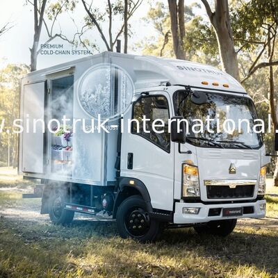 व्हाइट SINOTRUK HOWO 10 टन रेफ्रिजेरेटेड ट्रक 140HP LHD