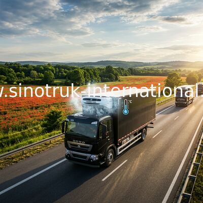 Commercial Refrigerated Truck SINOTRUK HOWO 20 - 25 CBM German MAN Engine Euro 4