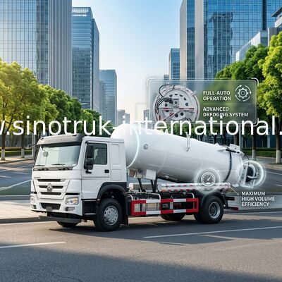 SINOTRUK HOWO सीवेज सक्शन ट्रक हाई प्रेशर क्लीनिंग 15CBM LHD 290HP