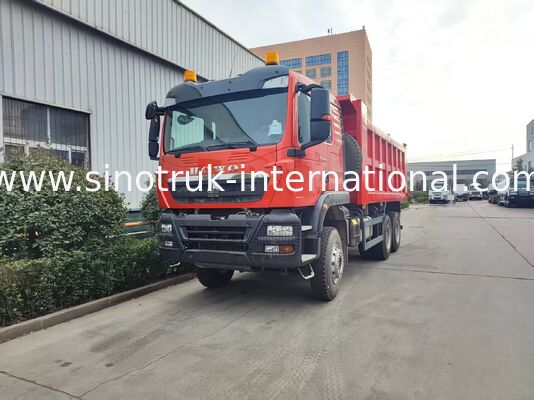 उच्च दक्षता 6x4 HOWO TX टपर ट्रक -- लाल शरीर, 400HP इंजन, 20CBM कंटेनर, 60 टन भारी शुल्क परिवहन