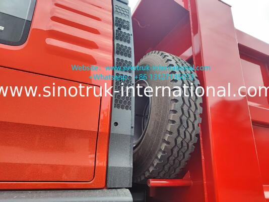 उच्च दक्षता 6x4 HOWO TX टपर ट्रक -- लाल शरीर, 400HP इंजन, 20CBM कंटेनर, 60 टन भारी शुल्क परिवहन