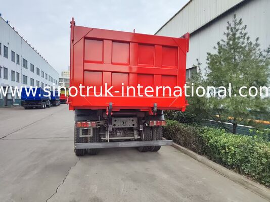 उच्च दक्षता 6x4 HOWO TX टपर ट्रक -- लाल शरीर, 400HP इंजन, 20CBM कंटेनर, 60 टन भारी शुल्क परिवहन