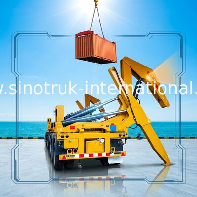 Side Lifter 3 Axles Semi Trailer Truck Lift / Carry 20ft 40ft Container