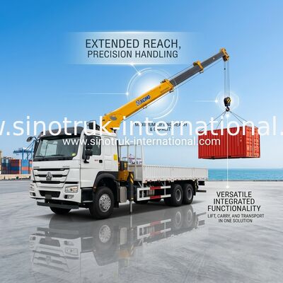 SINOTRUK ट्रक घुड़सवार क्रेन उपकरण 12 टन XCMG उठाने के लिए 6X4 400HP