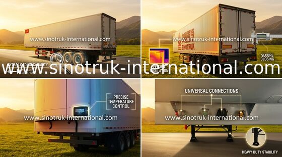 Semi Flatbed Trailers Refrigerated Transport Vehicle Carbon Steel / Mn Steel Material
