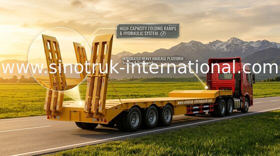 Highway Construction Semi Low Bed Trailer Truck