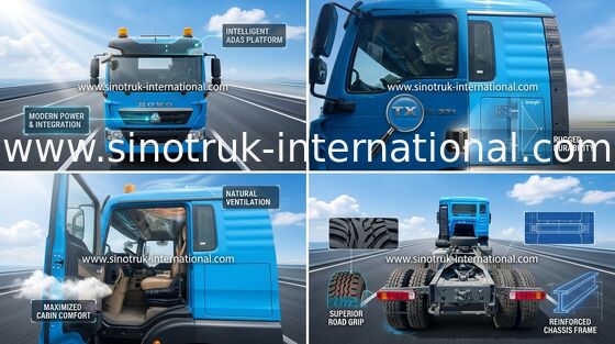 371HP SINOTRUK HOWO 6x4 ट्रैक्टर ट्रक LHD प्रकार