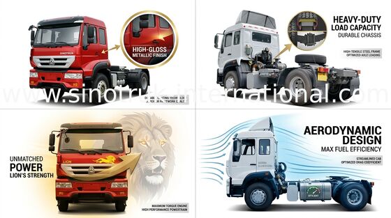 SINOTRUK गोल्डन प्रिंस ट्रैक्टर ट्रक 4X2 यूरो 2 266 एचपी 18 टन ZZ4181M3611W