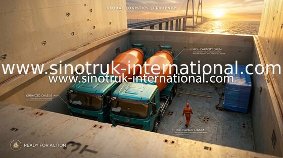 निर्माण स्थल SINOTRUK HOWO A7 के लिए बड़ी क्षमता कंक्रीट मिक्सर ट्रक