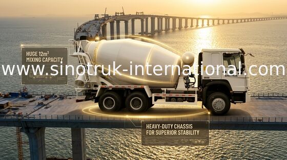 10-20CBM SINOTRUK HOWO कंक्रीट मिक्सर ट्रक 6 X 4 यूरो 2 340Hp निर्माण